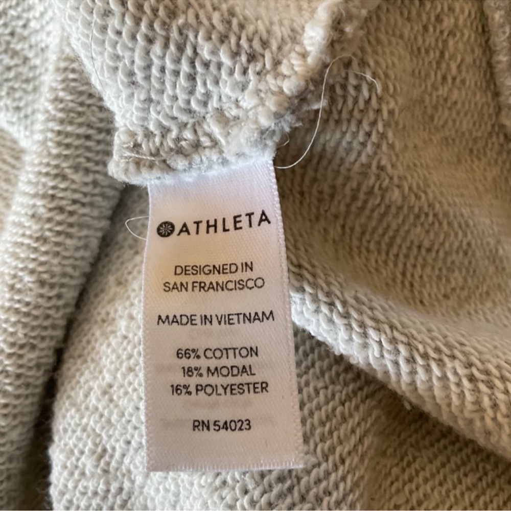 Athleta Women’s Embrace Tie Sweatshirt Dress Size Small Gray Cotton - Picture 10 of 12